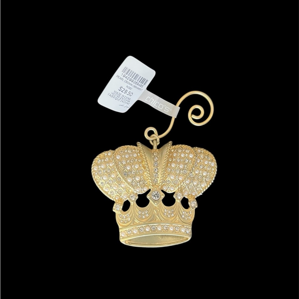 Chico's Gold Tone Crown Ornament